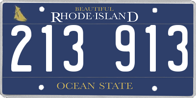 RI license plate 213913
