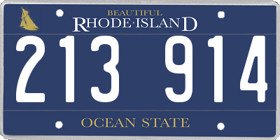 RI license plate 213914