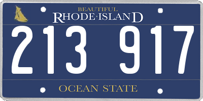 RI license plate 213917