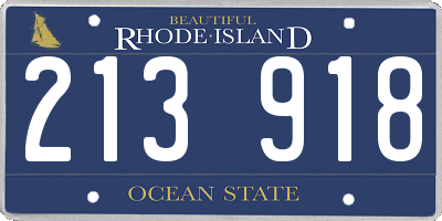 RI license plate 213918