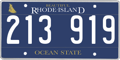RI license plate 213919