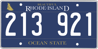 RI license plate 213921