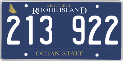 RI license plate 213922