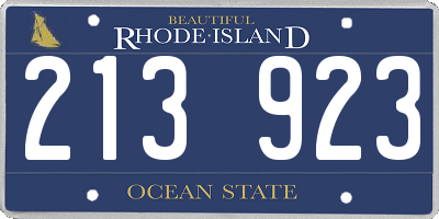 RI license plate 213923
