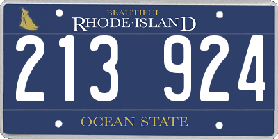 RI license plate 213924