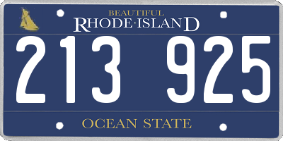 RI license plate 213925