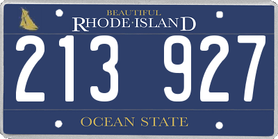 RI license plate 213927