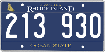 RI license plate 213930