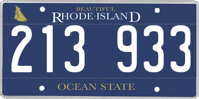 RI license plate 213933