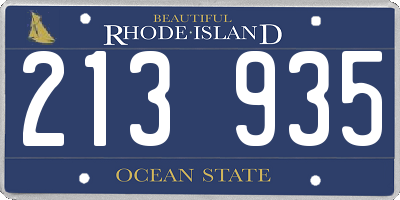 RI license plate 213935