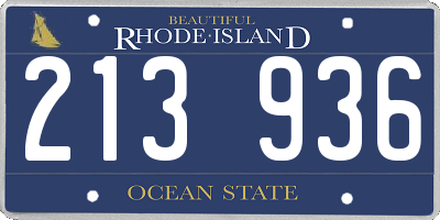 RI license plate 213936