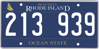 RI license plate 213939