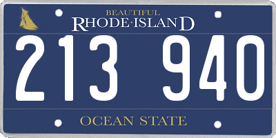 RI license plate 213940
