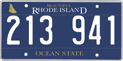 RI license plate 213941