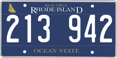 RI license plate 213942