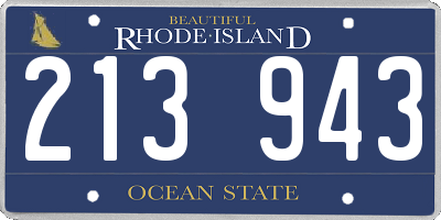 RI license plate 213943