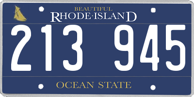 RI license plate 213945