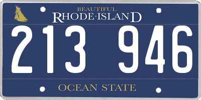 RI license plate 213946