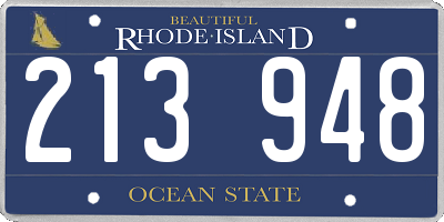 RI license plate 213948