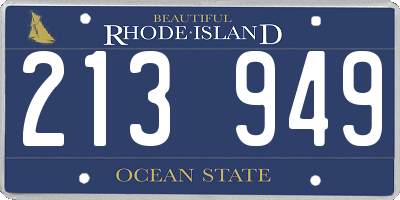 RI license plate 213949