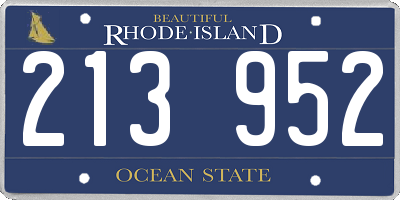RI license plate 213952