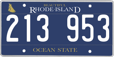 RI license plate 213953