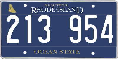 RI license plate 213954