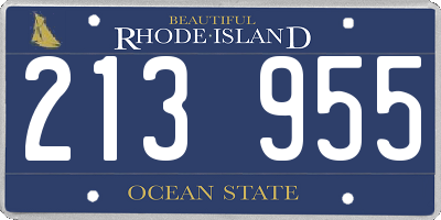 RI license plate 213955