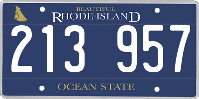 RI license plate 213957