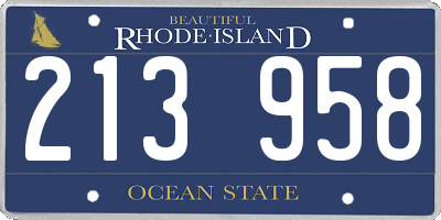 RI license plate 213958
