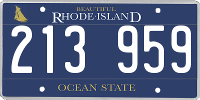 RI license plate 213959