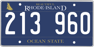 RI license plate 213960