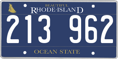 RI license plate 213962