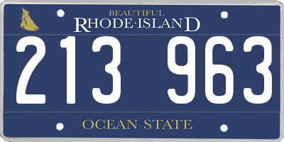 RI license plate 213963