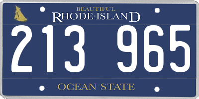 RI license plate 213965