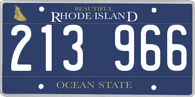 RI license plate 213966