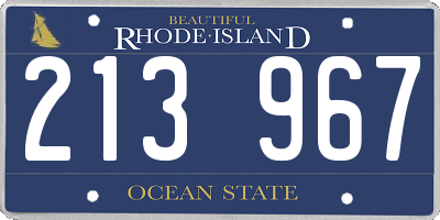 RI license plate 213967