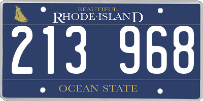 RI license plate 213968