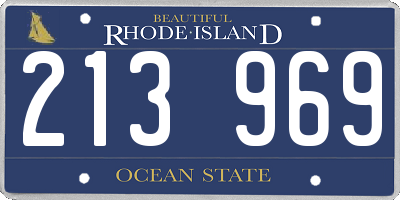 RI license plate 213969