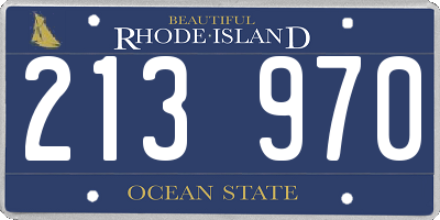RI license plate 213970