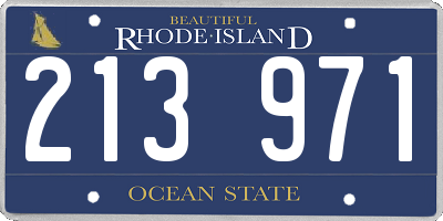 RI license plate 213971