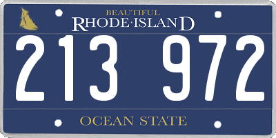 RI license plate 213972