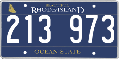 RI license plate 213973