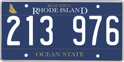 RI license plate 213976