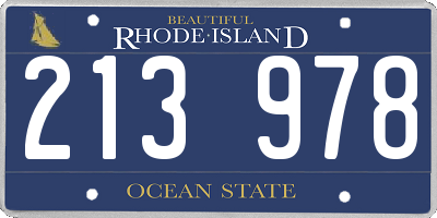 RI license plate 213978