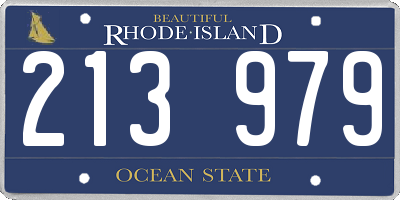 RI license plate 213979