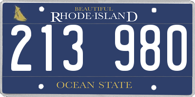 RI license plate 213980