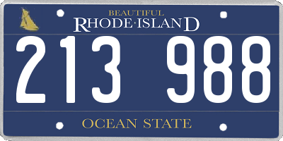 RI license plate 213988