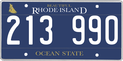 RI license plate 213990