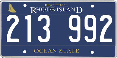 RI license plate 213992